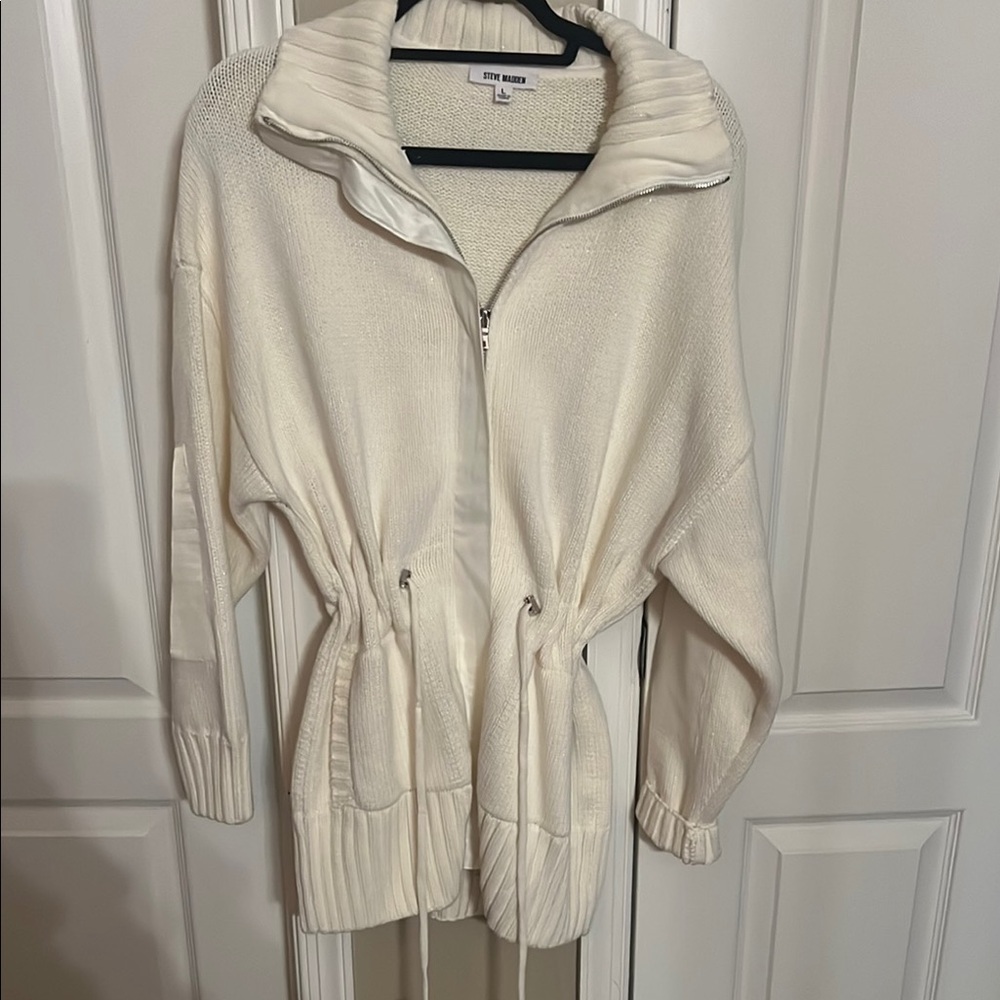 Steve Madden Cream Zip-Up Jacket